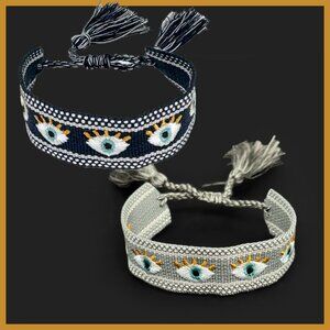 NEW Evil Eye Woven Bracelet | Adjustable from 6"-9.5"